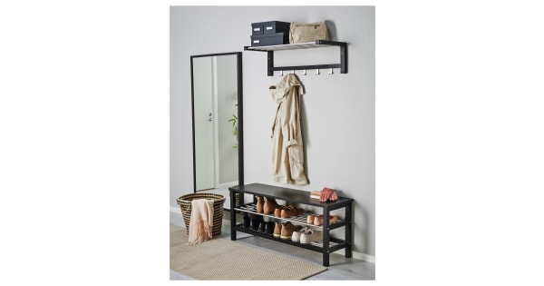 IKEA TJUSIG Shoe Storage Bench Black Hallway Urban Sales